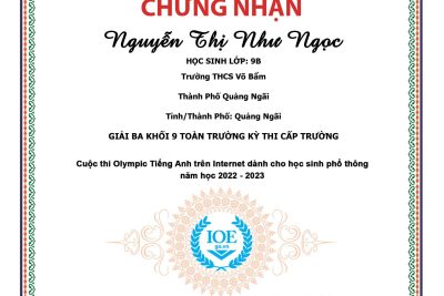 Kết quả IOE cấp Trường năm học 2022 – 2023
